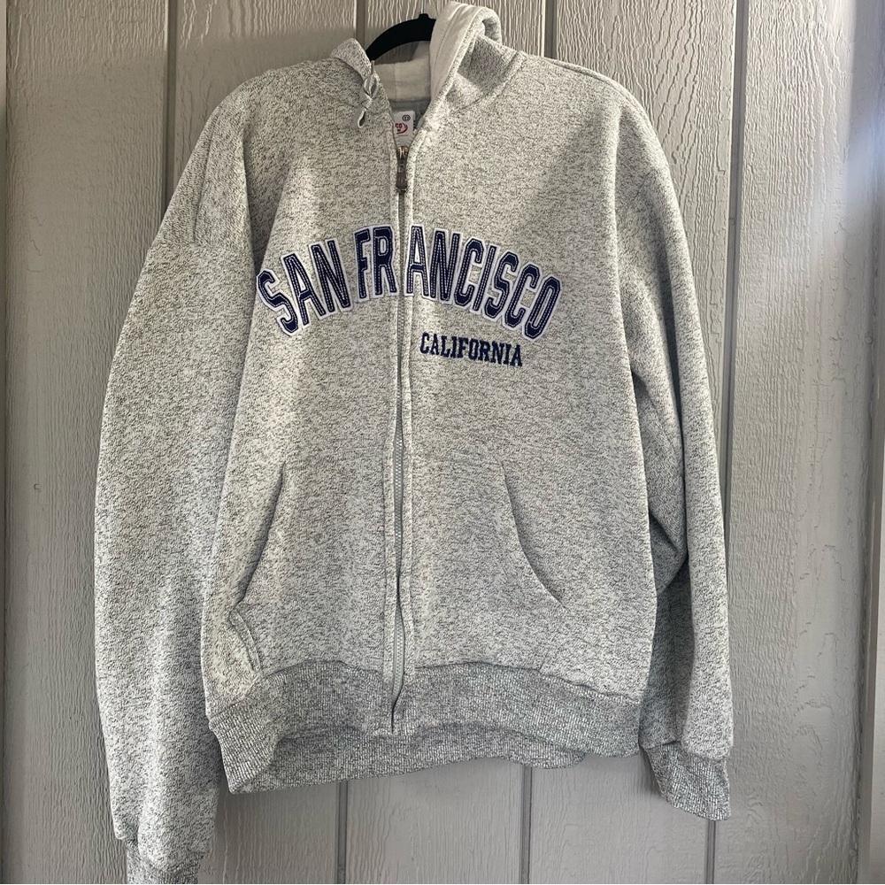 Men’s San Francisco California Gray Full Zip Hoodie in XL